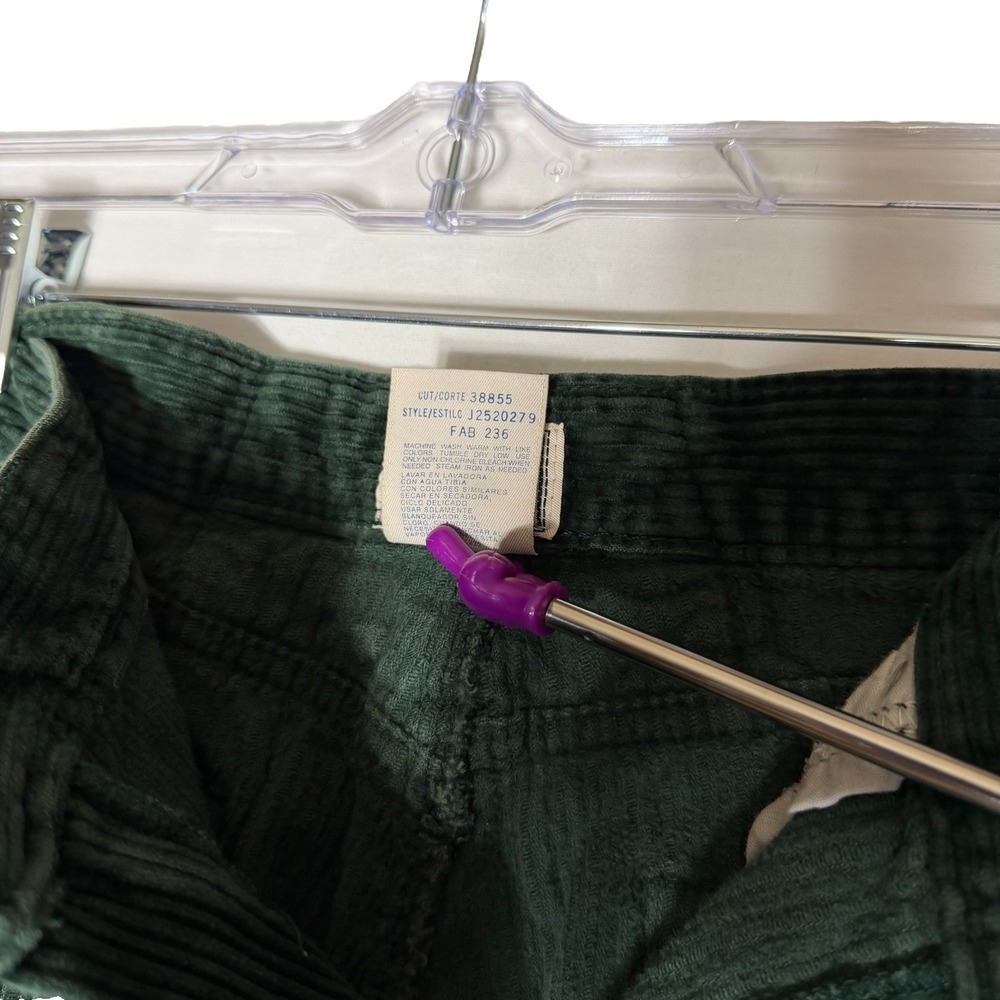 Vintage Essentials Green Wide Wale Corduroy Pants Women's Size 10 High Rise 90s - Picture 7 of 8